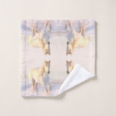 Schönes Wildes Weiße Pferd Badhandtuch Set (Waschlappen)