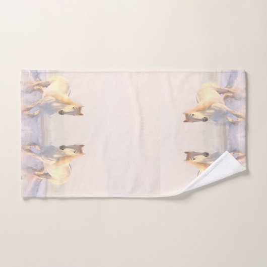 Schönes Wildes Weiße Pferd Badhandtuch Set (Handtuch)