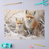 Schönes Winter Fox Dekoupage Tissue Seidenpapier (Basteln)