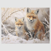 Schönes Winter Fox Dekoupage Tissue Seidenpapier (Vorderseite)