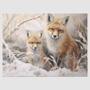Schönes Winter Fox Dekoupage Tissue Seidenpapier