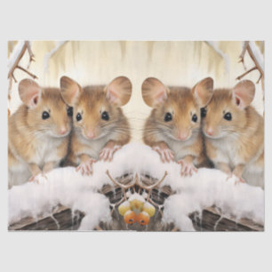 Schönes Winter Mice Decoupage Tissue Seidenpapier