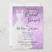 Schönes Winter-Schneefall-Brautparty - Lila Einladung (Vorderseite)