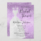 Schönes Winter-Schneefall-Brautparty - Lila Einladung (Vorne/Hinten)