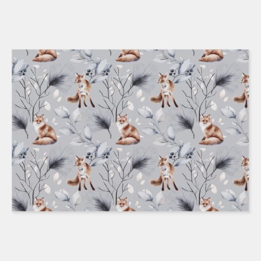 Schönes Winter-Waldland im Herbst Tier Geschenkpapier Set (Vorderseite 2)