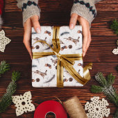 Schönes Winter-Waldland im Herbst Tier Geschenkpapier Set