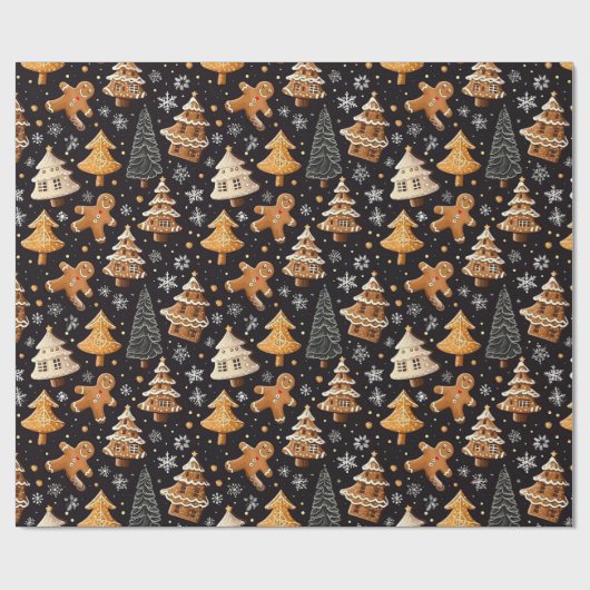 Schönes Wintergingerbrot Geschenkpapier (Flach)