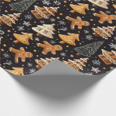 Schönes Wintergingerbrot Geschenkpapier (Ecke)