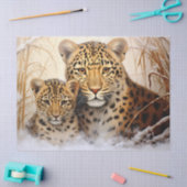 Schönes Winterleopards Dekoupage Tissue Paper Seidenpapier (Basteln)