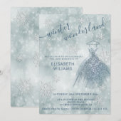 Schönes Winterwunderland mit süßen 16 Einladungen (Vorne/Hinten)