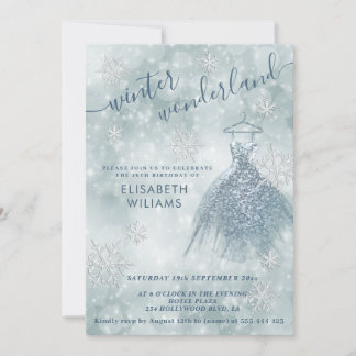 Schönes Winterwunderland mit süßen 16 Einladungen