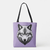 Schönes Wolf Face Tasche (Rückseite)