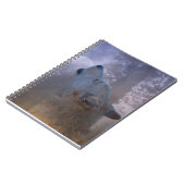 Schönes Wolf- und Moon-Notebook Notizblock (Linke Seite)