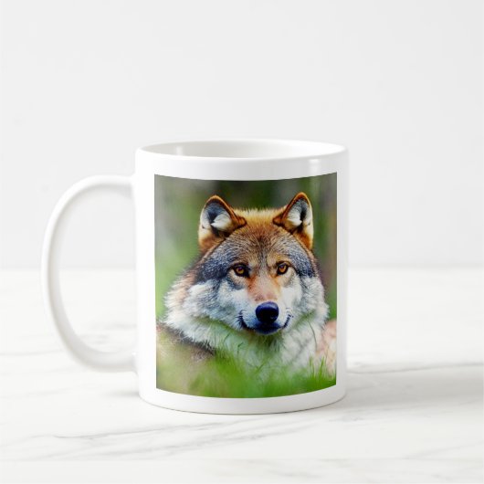 Schönes Wolfskopfbild Kaffeetasse (Links)