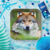 Schönes Wolfskopfbild Pappteller (Party)