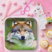 Schönes Wolfskopfbild Pappteller (Party)