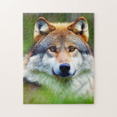 Schönes Wolfskopfbild Puzzle (Vertikal)