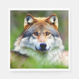 Schönes Wolfskopfbild Serviette