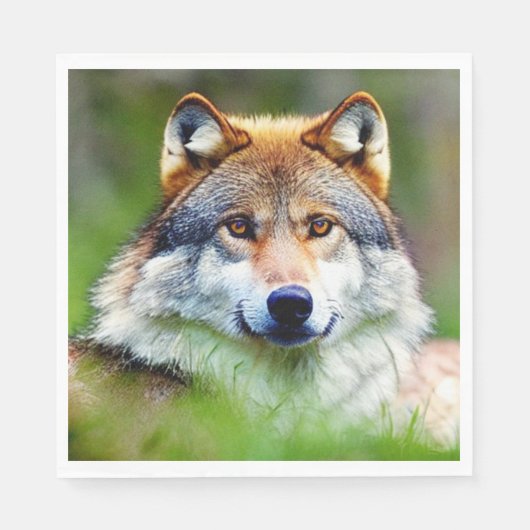 Schönes Wolfskopfbild Serviette (Vorderseite)