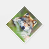 Schönes Wolfskopfbild Serviette (Ecke)