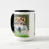 Schönes Wolfskopfbild Tasse (Vorderseite Links)