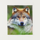 Schönes Wolfskopfbild Wandteppich (Vorderseite)