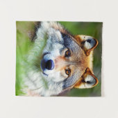 Schönes Wolfskopfbild Wandteppich (Vorderseite (Horizontal))