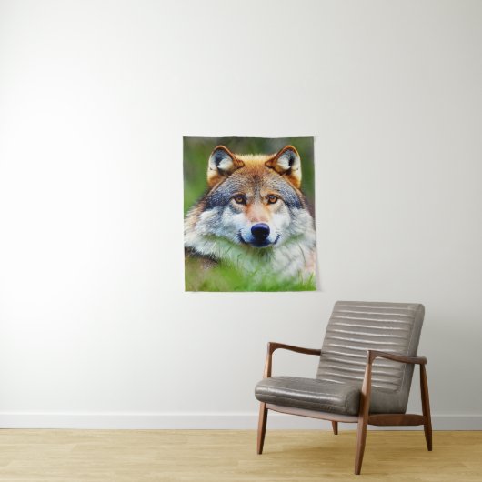 Schönes Wolfskopfbild Wandteppich (Beispiel)