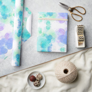 Schönes Wrapping Papier mit Wasserfarbeffekten Geschenkpapier