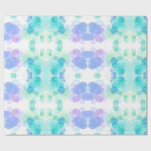 Schönes Wrapping Papier mit Wasserfarbeffekten Geschenkpapier (Flach)