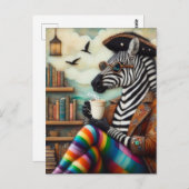 Schönes Zebra-Piraten mit Kaffee Postkarte (Vorne/Hinten)