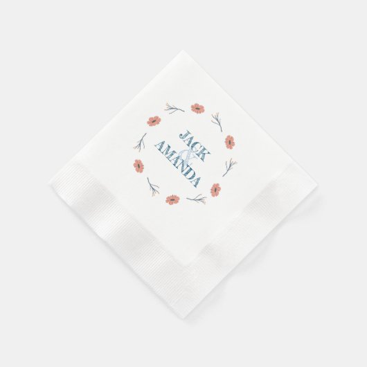 Schönes zeitloses Blumendekor Napkins Serviette (Ecke)