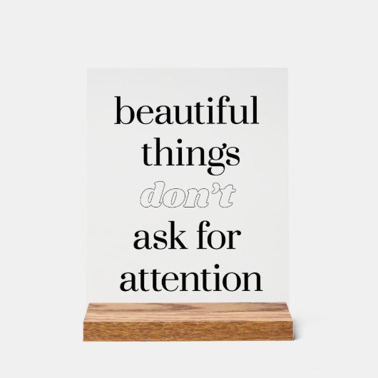 Schönes Zeug Acrylschild (Vorderseite)