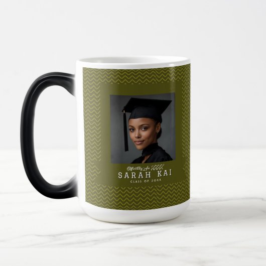 Schönes Zickzack-Muster Absolventen-Kaffeetasse Verwandlungstasse (Links)