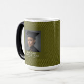 Schönes Zickzack-Muster Absolventen-Kaffeetasse Verwandlungstasse (Vorderseite Links)