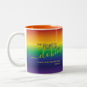 Schönes Zitat aus der Regenbogenbik Zweifarbige Tasse