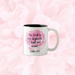 Schönes Zitat aus der Rosa-Bibel auf dem 23. Psalm Zweifarbige Tasse