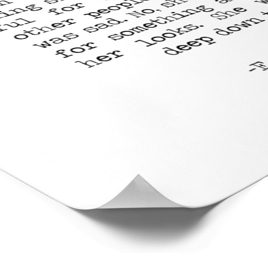 Schönes Zitat F Scott Fitzgerald Poster (Ecke)