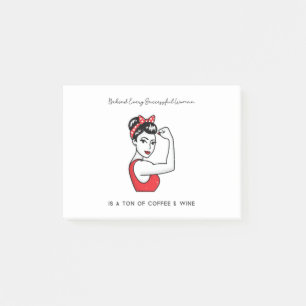 Schönes Zitat hinter jeder erfolgreichen Frau ist  Post-it Klebezettel