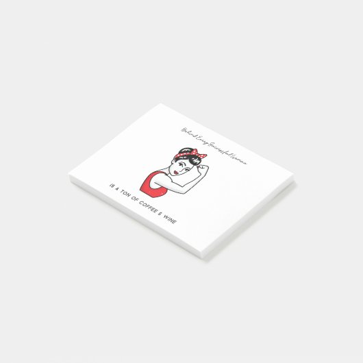 Schönes Zitat hinter jeder erfolgreichen Frau ist Post-it Klebezettel (angewinkelt)