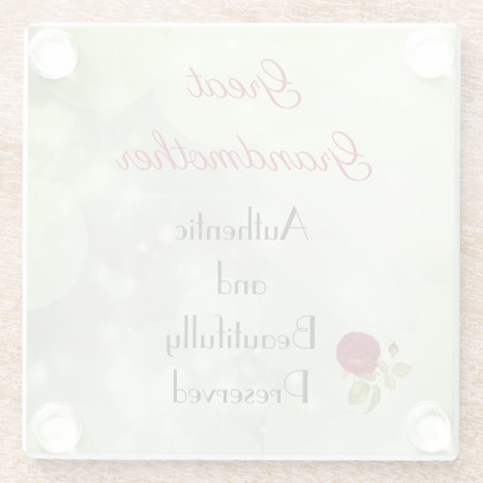 Schönes Zitat von Großmutter Glasuntersetzer (Rückseite)