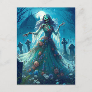 Schönes Zombie auf dem Friedhof Feiertagspostkarte