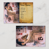 SCHÖNHEIT/ANTIQUE ÄGYPT MONOGRAMM-Pergament Visitenkarte (Vorne/Hinten)