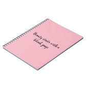 Schönheit beginnt mit einem notizblock (Linke Seite)