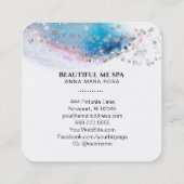 *~* SCHÖNHEIT - Blauer Pastell-Glitzer Quadratische Visitenkarte (Rückseite)