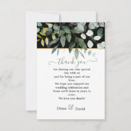 SCHÖNHEIT BOTANISCHE GREENERIE Hochzeit Dankeskarte