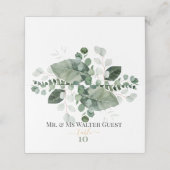 SCHÖNHEIT BOTANISCHE GREENERIE Hochzeit Platzkarte (Außenseite Aufgefaltet)