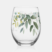 SCHÖNHEIT BOTANISCHE GREENERIE Hochzeit Weinglas Ohne Stiel (Rückseite)