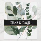 SCHÖNHEIT BOTANISCHE GREENERIE Hochzeitspaare Weinetikett (Einzelnes Label)