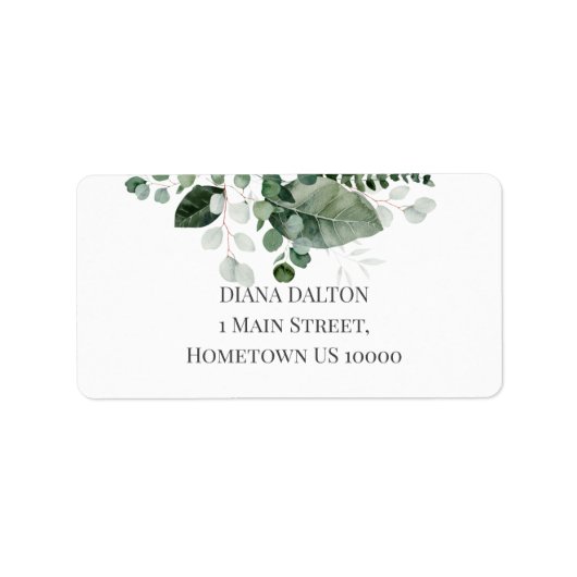 SCHÖNHEIT BOTANISCHE GRÜNE BLÄTTER ADRESSAUFKLEBER (Vorne)